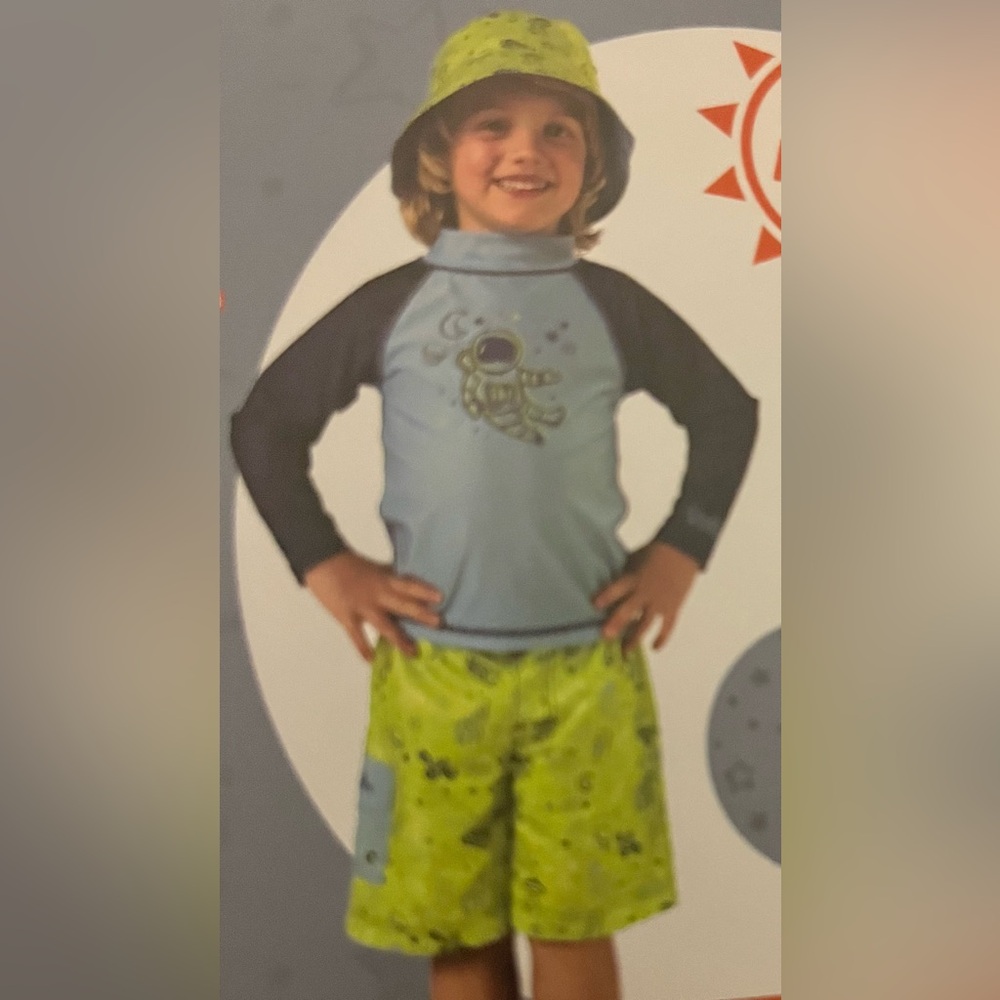 Children's Long-Sleeve Swim Rashguard - 3 Piece UPF50+